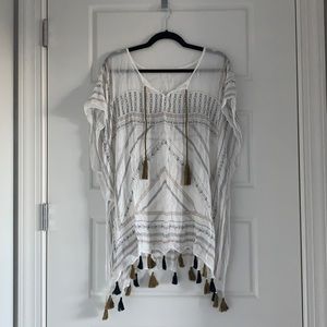 White Tunic with Gold and Black Tassels